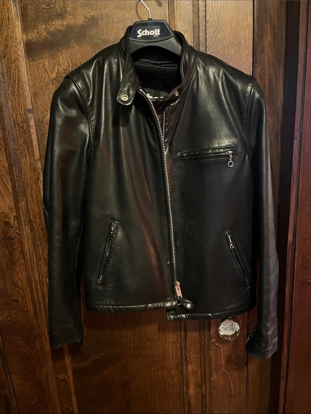 Schott NYC Black Leather Bomber Jacket - Picture 1 of 9